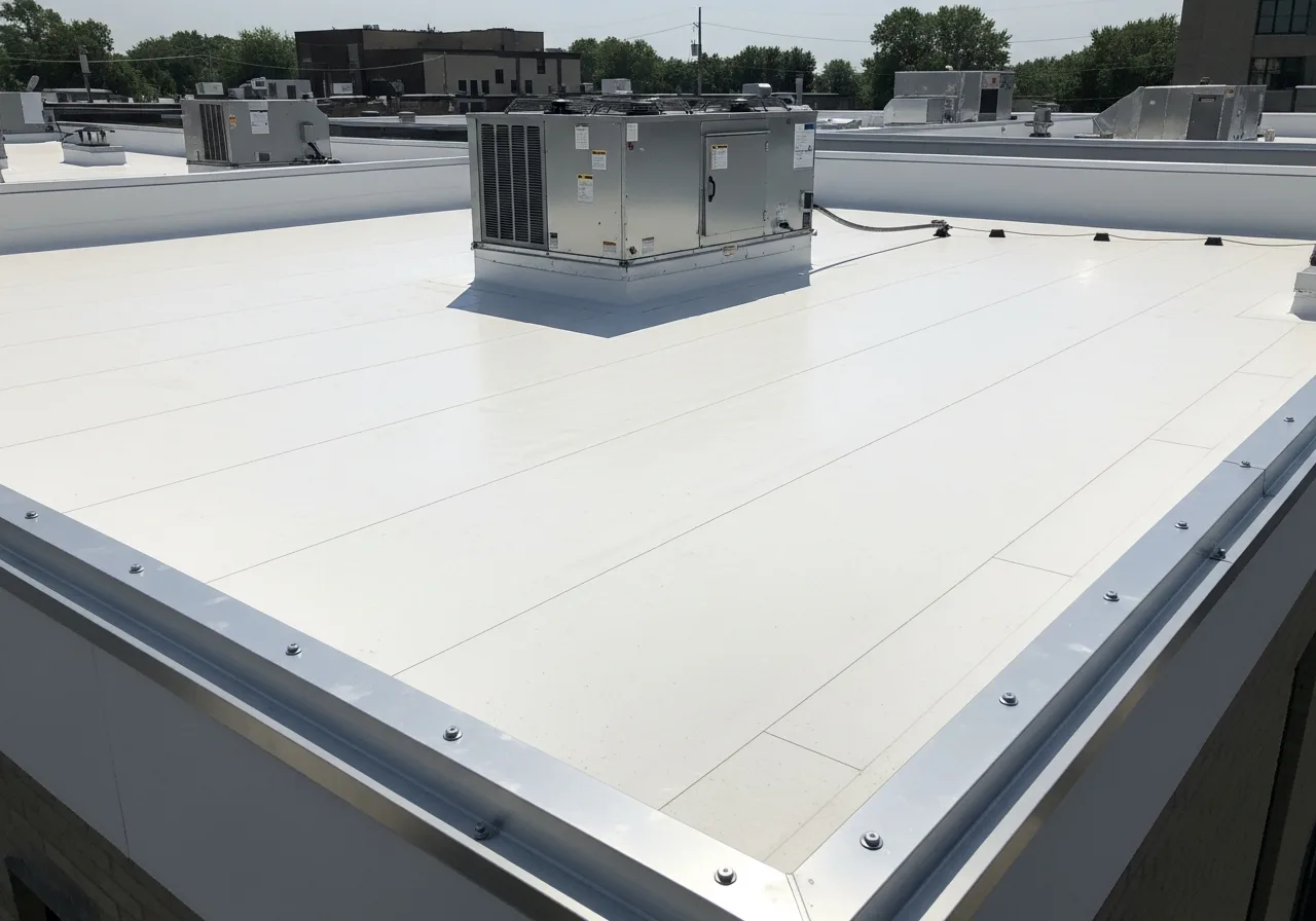 Flat roof membrane replacement in Downtown Silver Spring area, Silver Spring